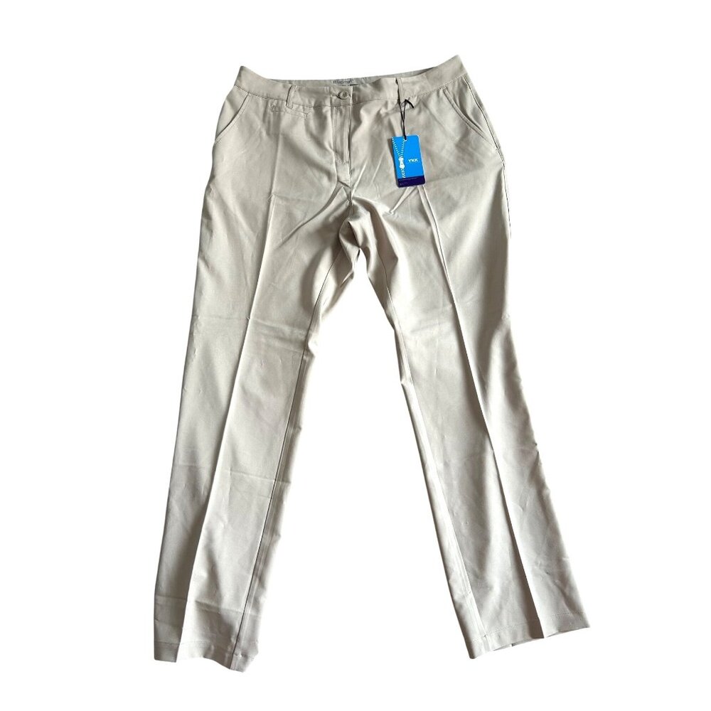 Lesmart Pants Womens Sz 12 Golf Trousers Standard Fit Beige Lightweight
